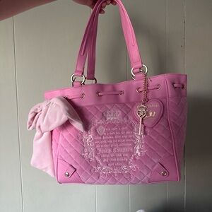 Juicy Couture Pink Quilted Tote with Bow